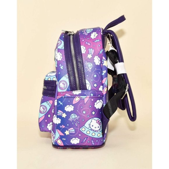 Women Mini Hello Kitty Spaceships Print Backpack